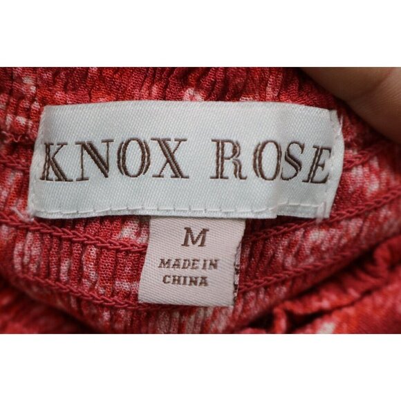 Knox Rose Gauzy Tiered Midi Dress-Size Medium-Straps-Stretchy Smocked - Picture 3 of 7